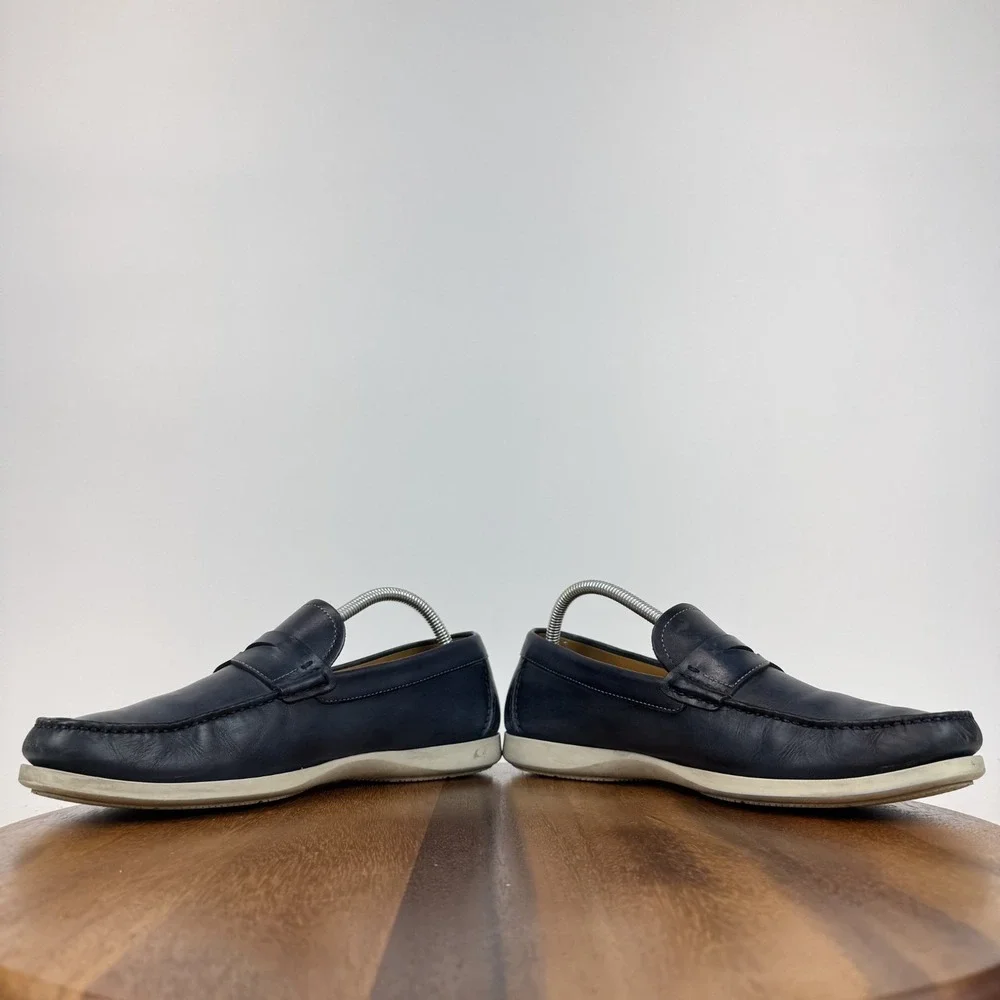 Mens‎ Magnanni Laguna Leather Blue Formal Casual Penny Loafers Shoes Size 8.5 M